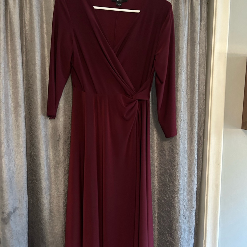 Burgandy color dress worn once for a wedding